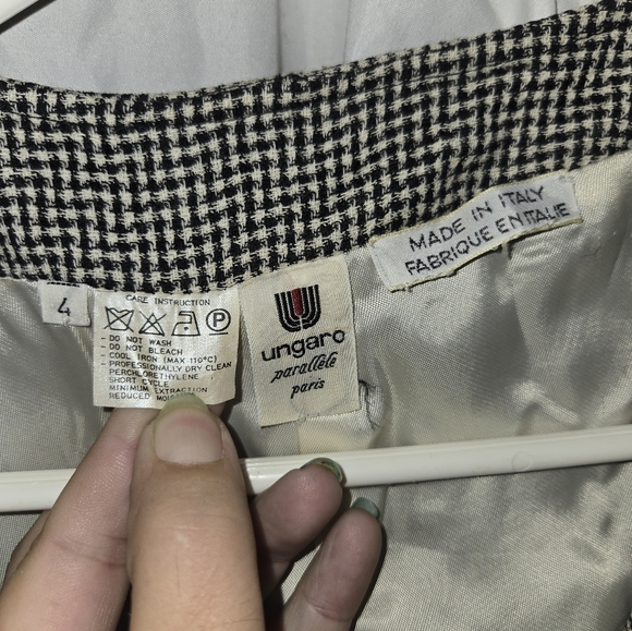 Vintage Ungaro parallele paris houndstooth mother of pearl buttons jacket size 4 - Picture 3 of 7